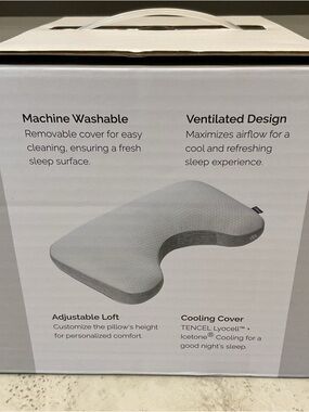Sleeptone Basics Cooling Pillow, NWT  Queen, Gray Adjustable loft washable cover